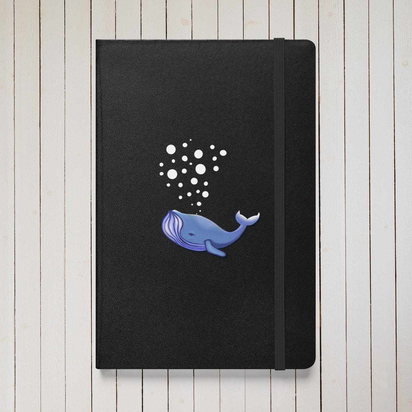 Blue Whale Hardcover Journal | Ocean Wildlife Art, Lined Cream Paper & Ribbon Marker