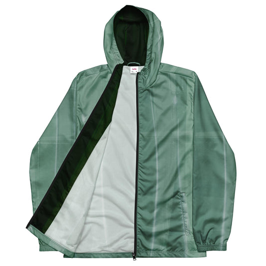 Sage Green Water-Resistant Windbreaker, Men's Lightweight Mesh-Lined Jacket