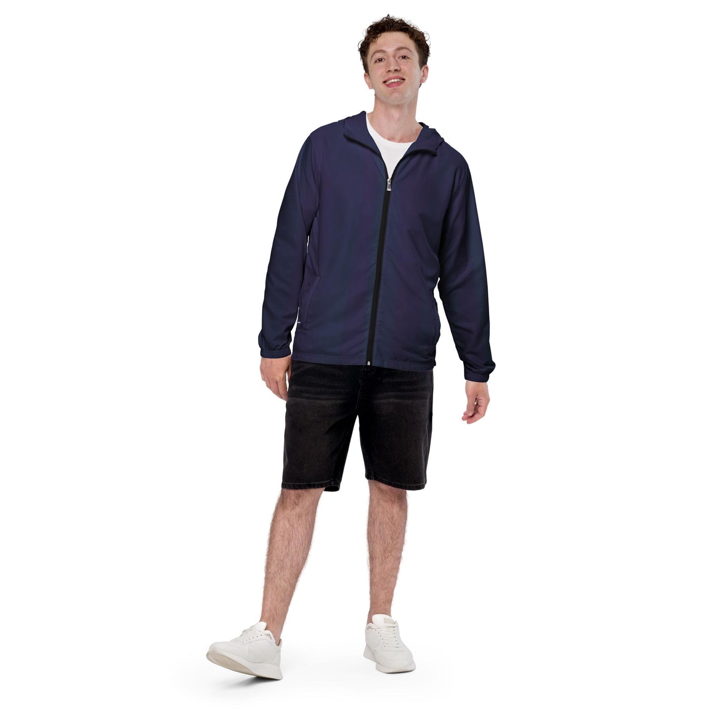 Purple Water-Resistant Windbreaker: Men's Lightweight Mesh-Lined Jacket
