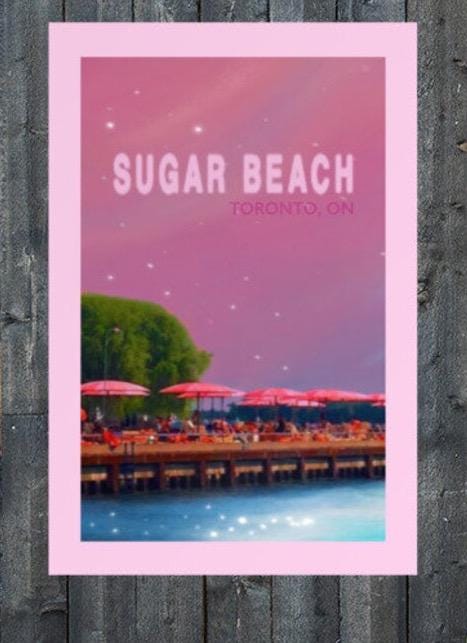 Sugar Beach Toronto Wall Art | Dreamy Pink Lakeside Print