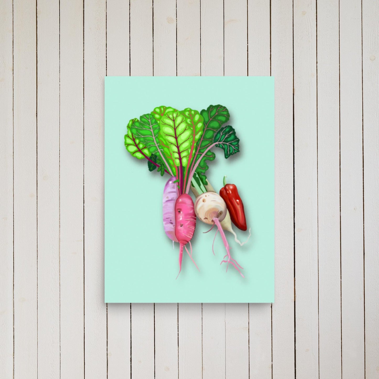 Vegetable Wall Art Print | Hand Painted Kitchen Decor | Root Veggies & Garden Harvest