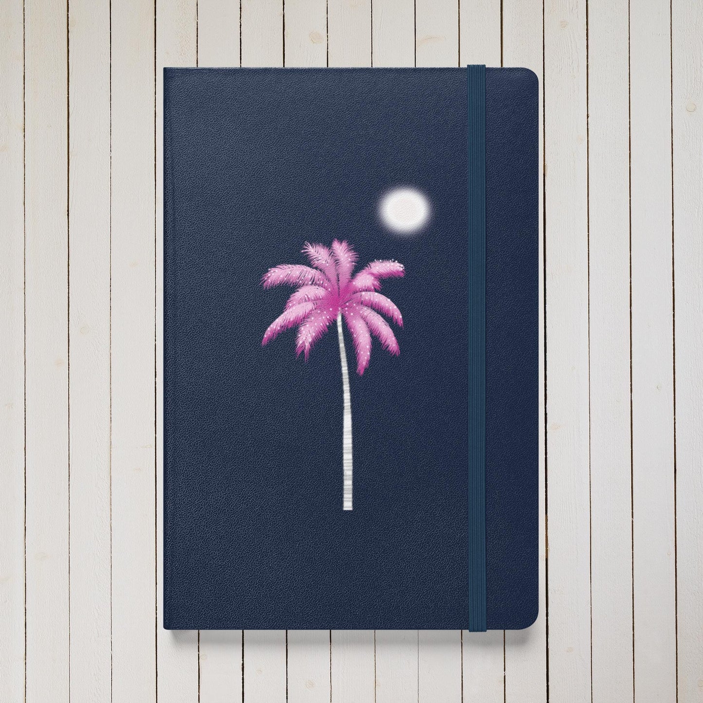 Pink Palm Tree Journal: Shimmery Hardcover Notebook for Travel