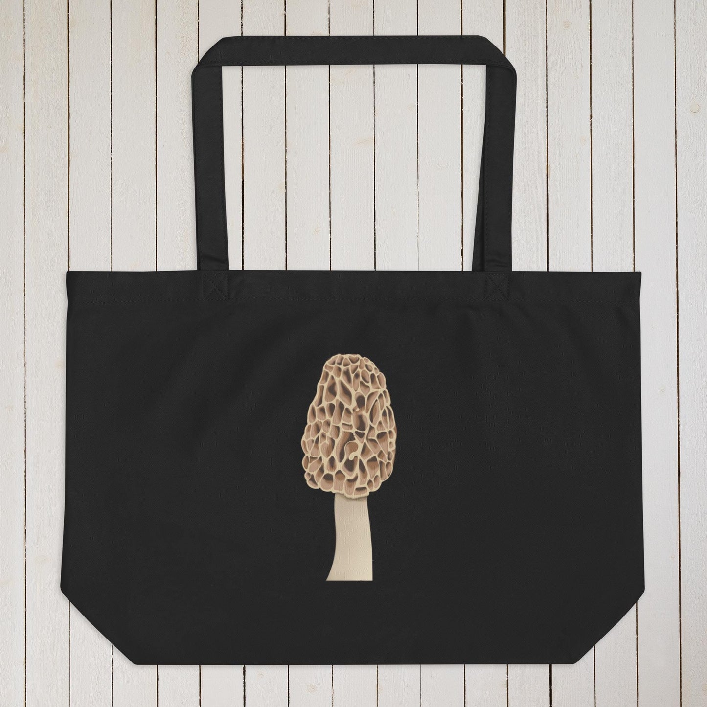 Morel Mushroom Large Organic Cotton Tote Bag | Eco-Friendly & Reusable