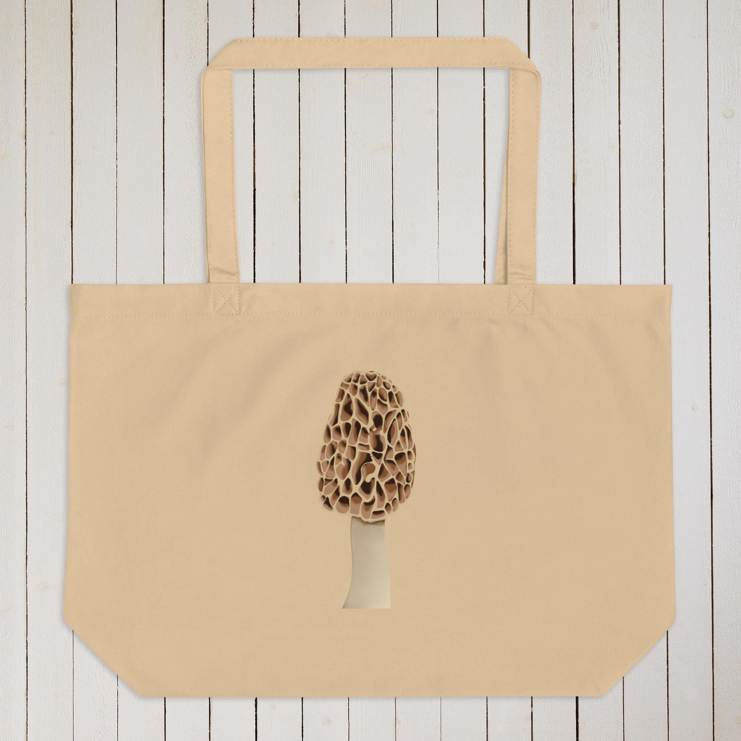 Morel Mushroom Large Organic Cotton Tote Bag | Eco-Friendly & Reusable