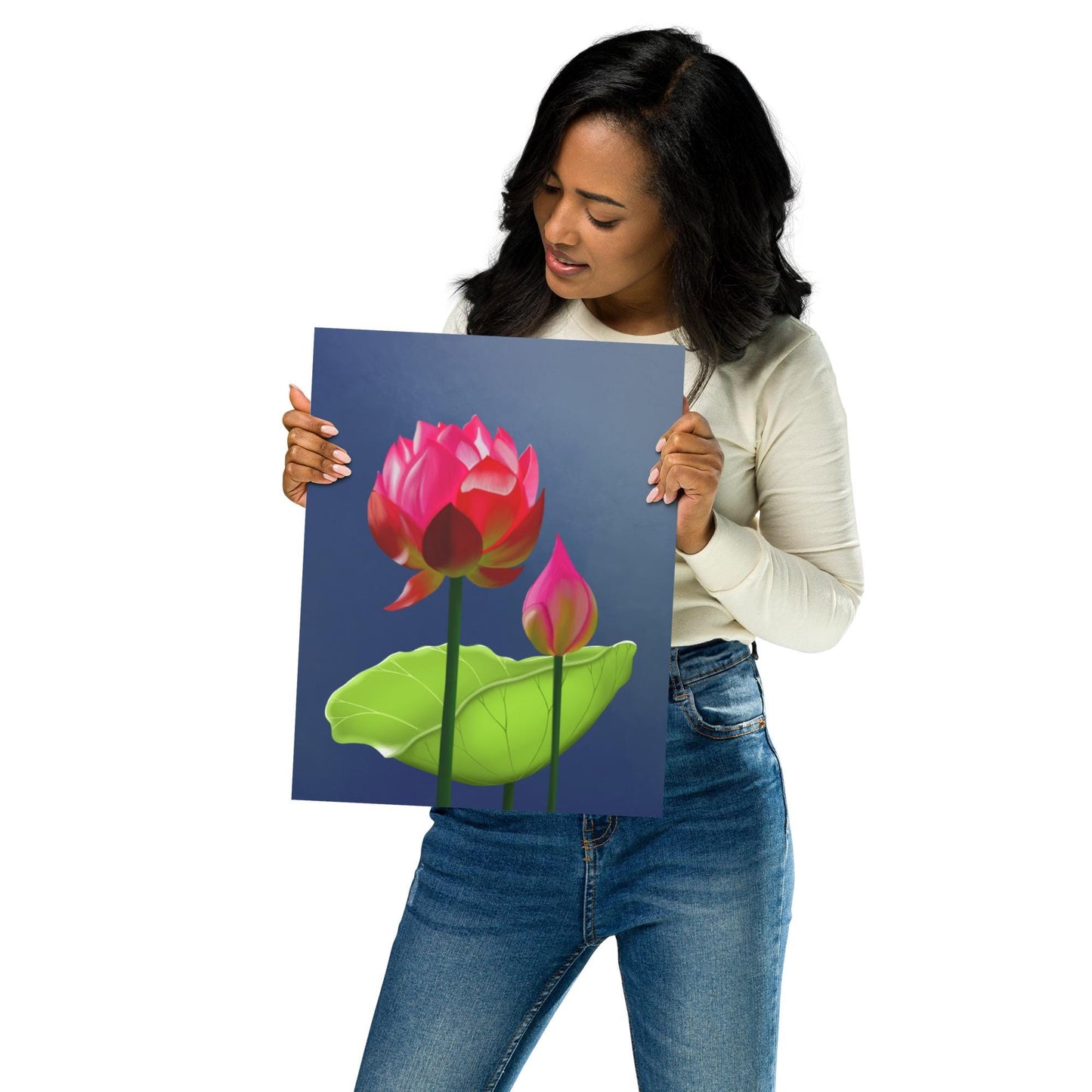 Pink Water Lily Poster: Botanical Lake Artwork