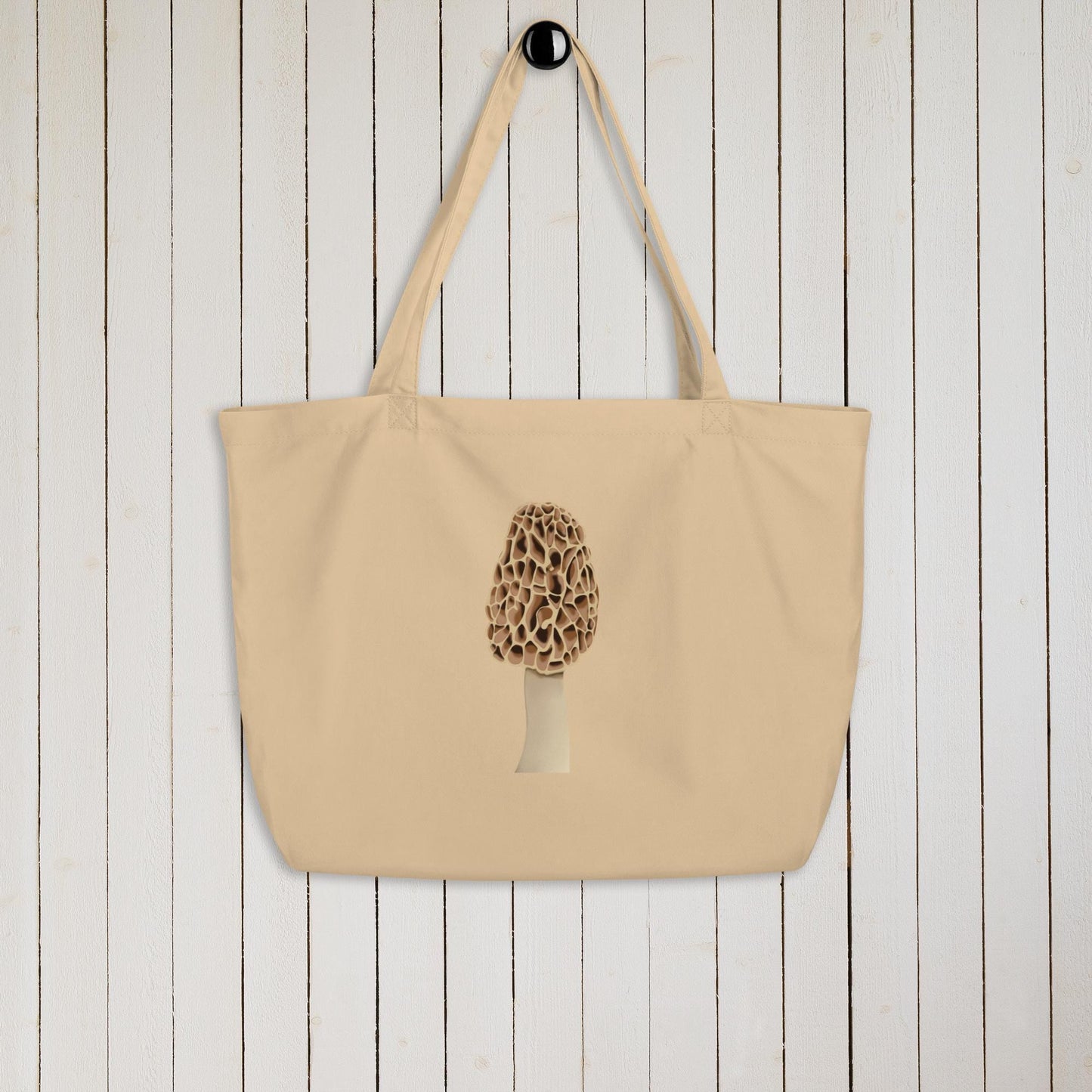 Morel Mushroom Large Organic Cotton Tote Bag | Eco-Friendly & Reusable