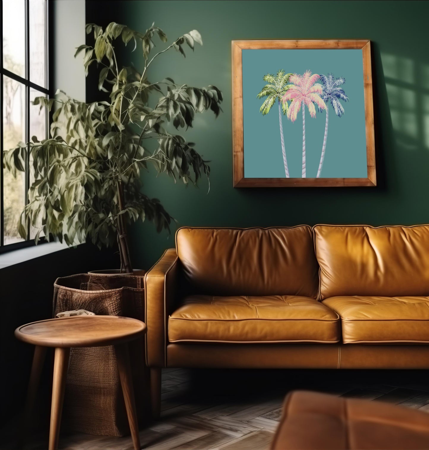 Pastel Palm Tree Print: Whimsical Tropical Wall Art