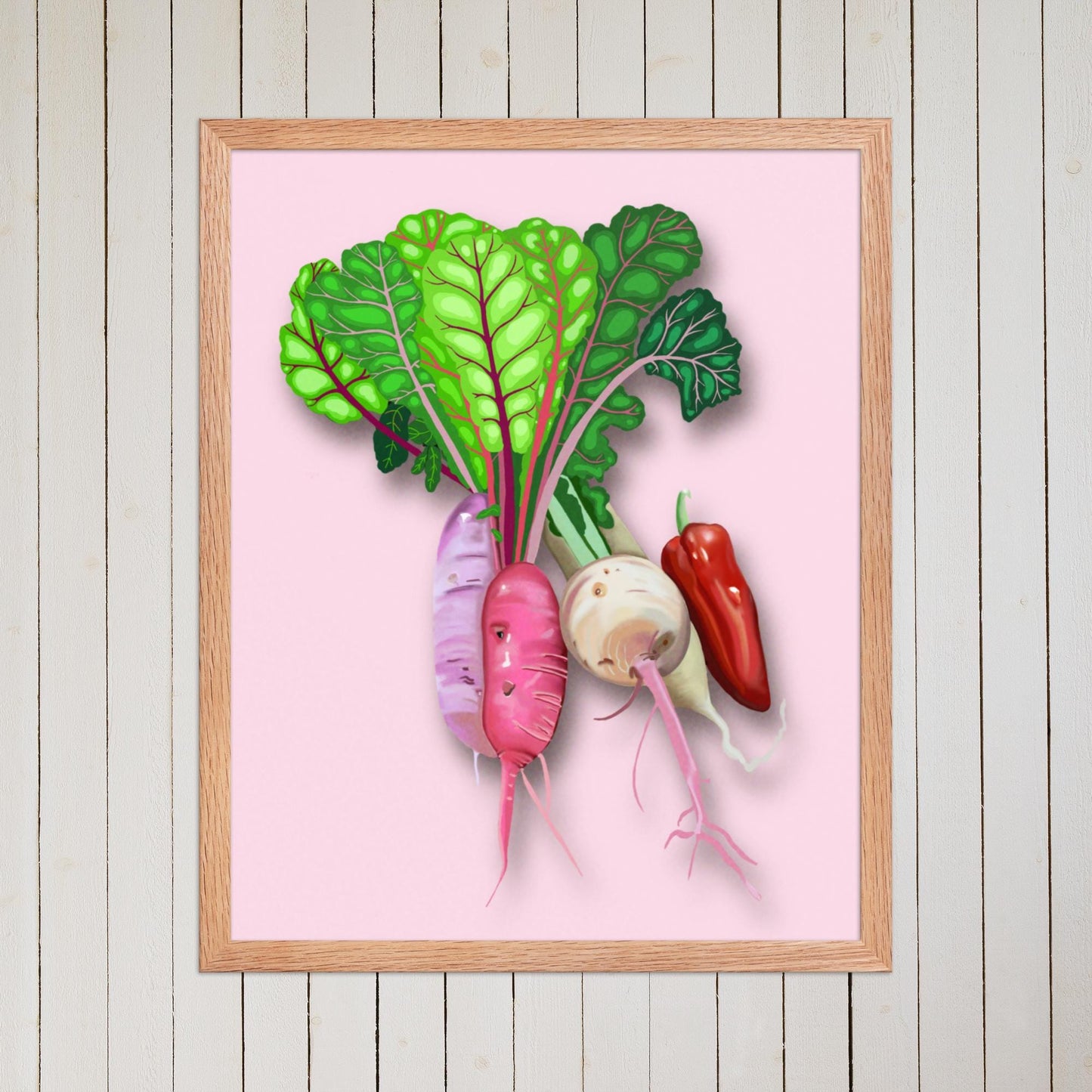 Vegetable Harvest Wall Art | Hand-Painted Botanical Print | Kitchen & Dining Décor