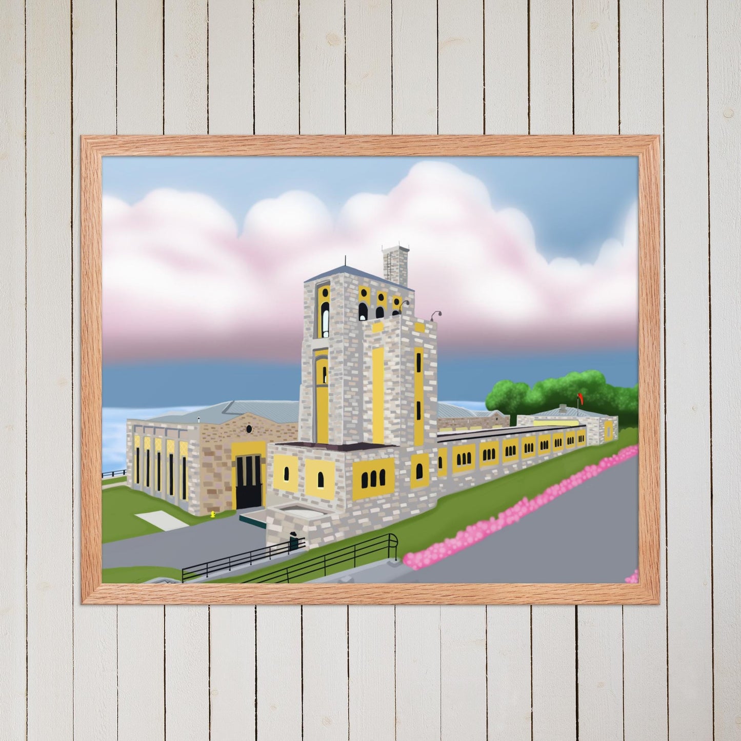 Toronto Water Pump House – Hand-Painted Lakefront Wall Art Print