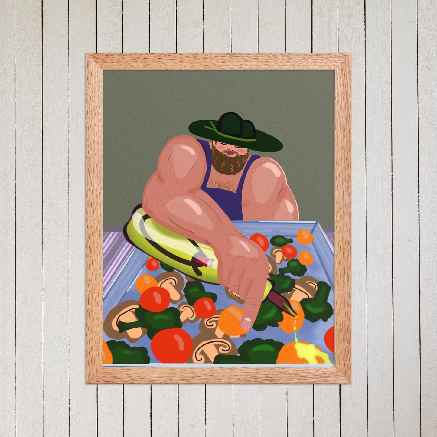 Chef Salad Art Print: Whimsical Kitchen Decor, Canadian-Made