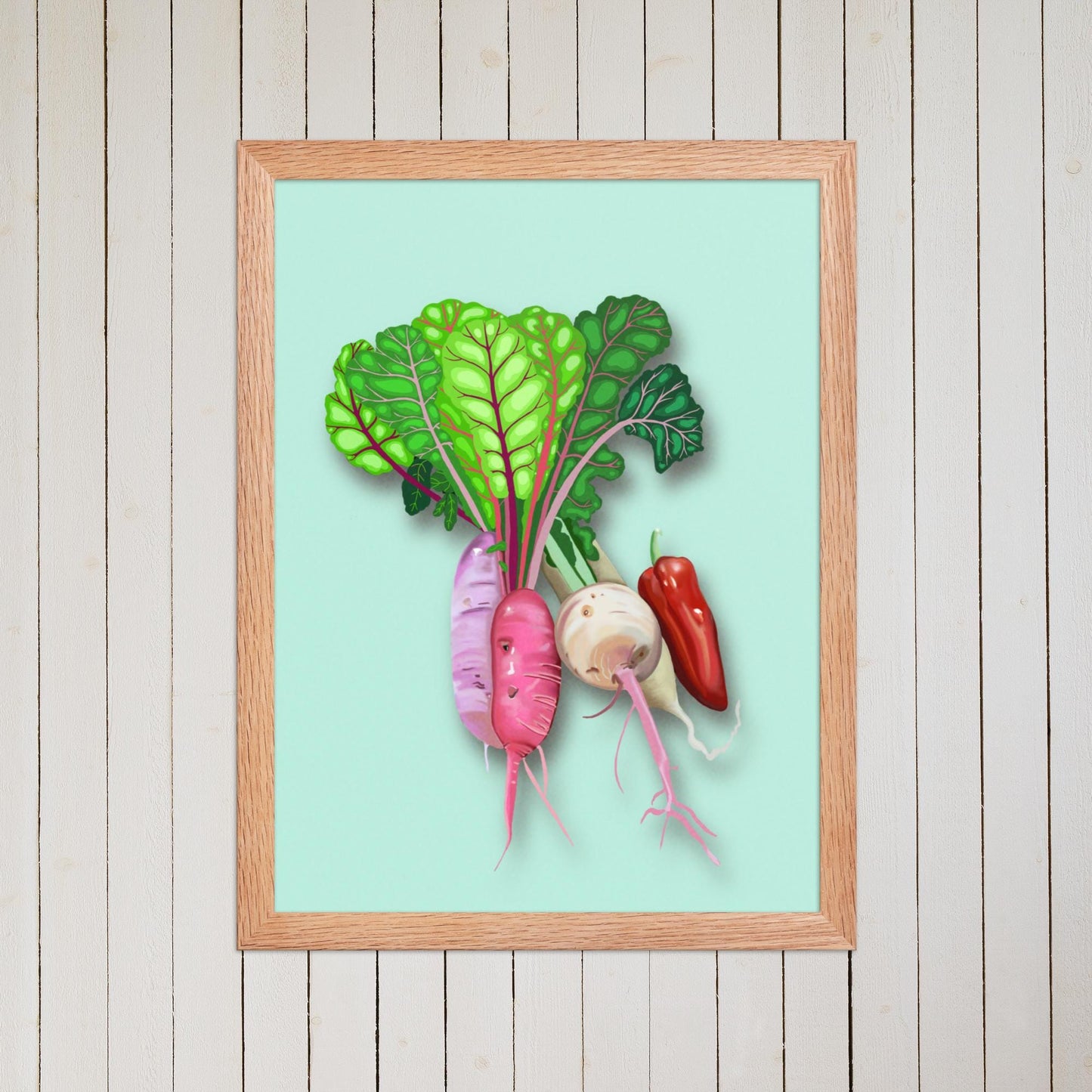 Vegetable Wall Art Print | Hand Painted Kitchen Decor | Root Veggies & Garden Harvest