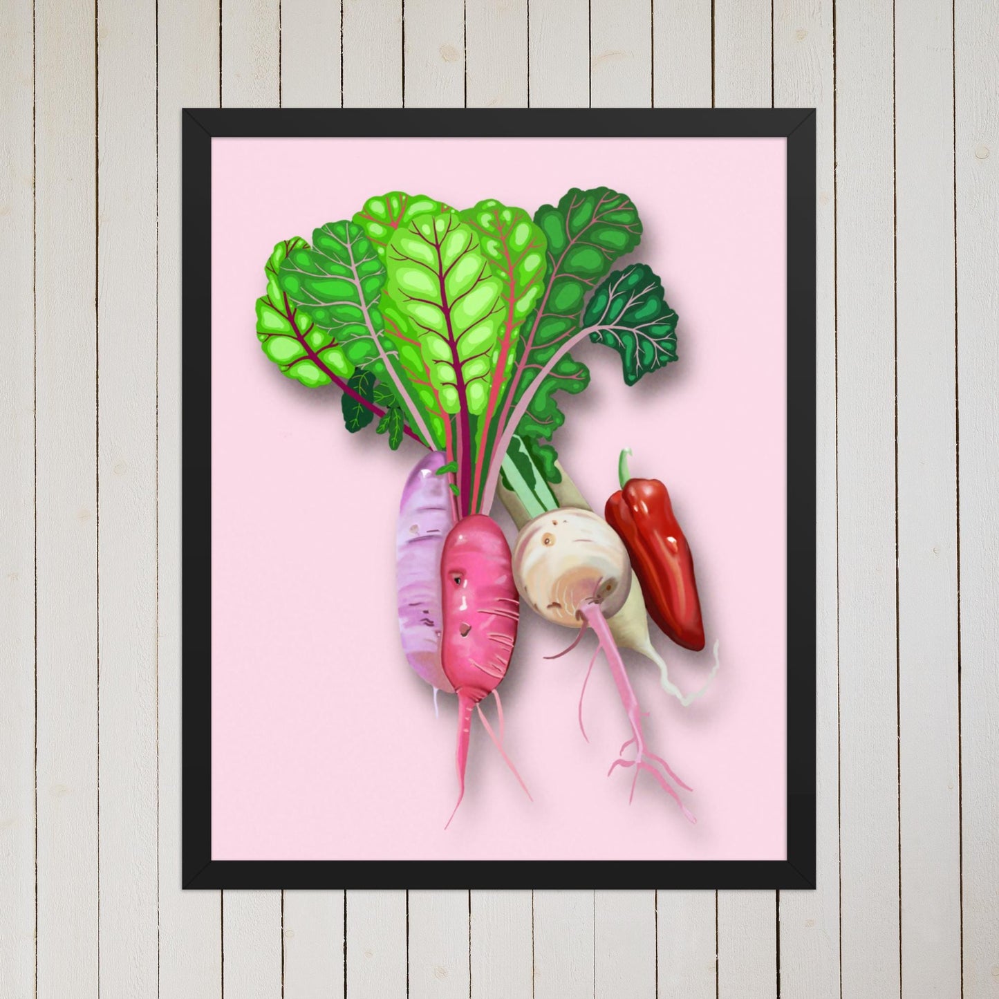 Vegetable Harvest Wall Art | Hand-Painted Botanical Print | Kitchen & Dining Décor