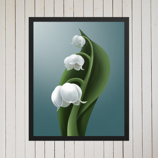 Lily of the Valley Art Print: Minimalist Floral Illustration, Cottagecore Decor