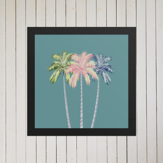 Pastel Palm Tree Print: Whimsical Tropical Wall Art