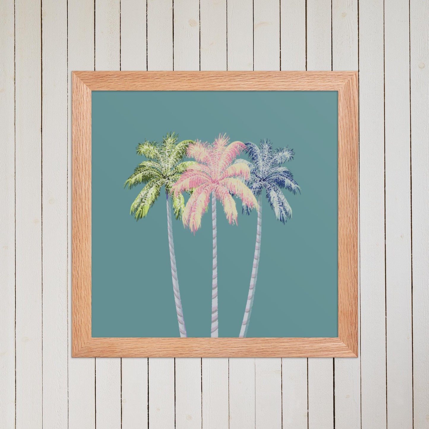 Pastel Palm Tree Print: Whimsical Tropical Wall Art