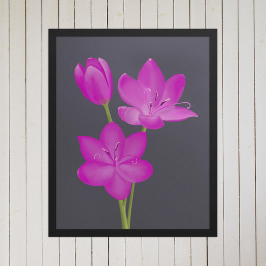 Pink Lily Floral Art Print: Hand-Painted Botanical Illustration