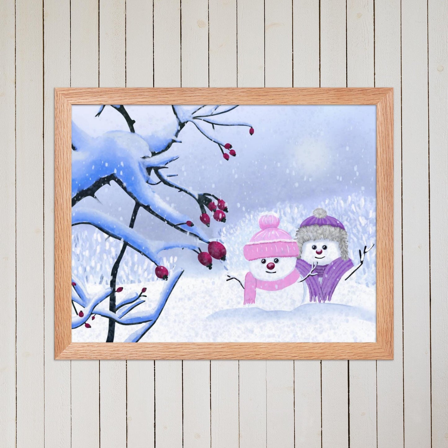 Snowman Winter Day Art Print: Whimsical Holiday Decor