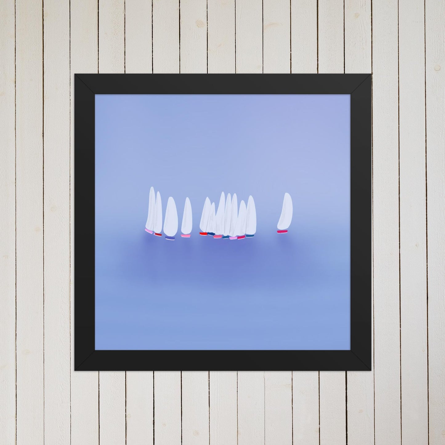 Sailboats Wall Art | Coastal Nautical Seascape Print – Framed or Unframed
