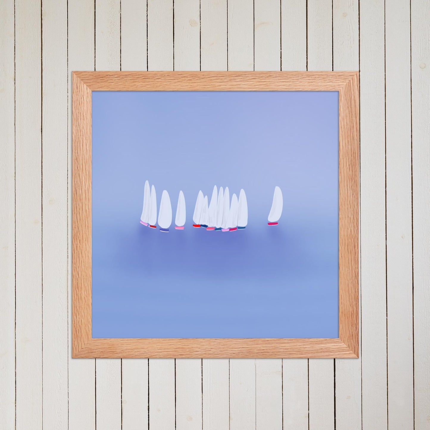 Sailboats Wall Art | Coastal Nautical Seascape Print – Framed or Unframed