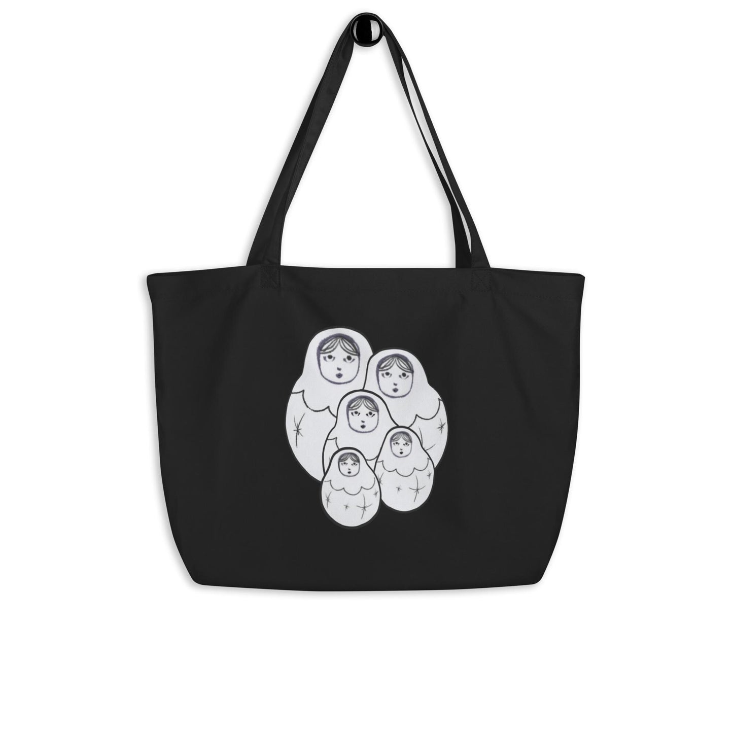 Russian Nesting Dolls Large Organic Cotton Tote Bag | Eco-Friendly & Reusable