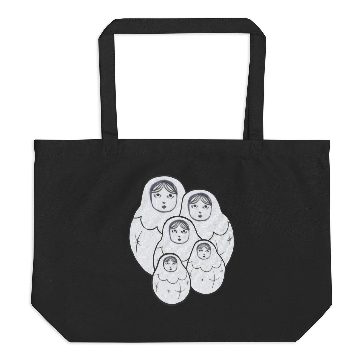 Russian Nesting Dolls Large Organic Cotton Tote Bag | Eco-Friendly & Reusable