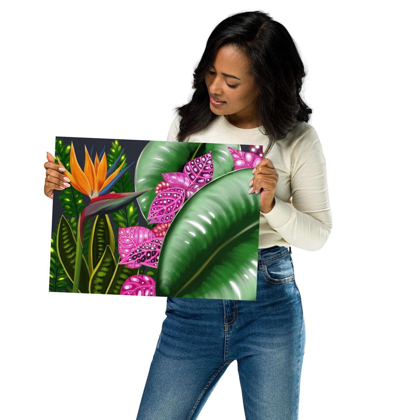 Tropical Garden Wall Art | Hand-Painted Botanical Print