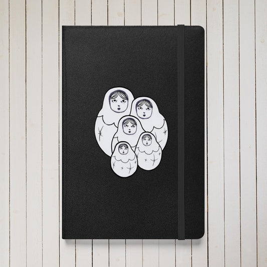 Nesting Dolls Notebook – Whimsical Blank Hardcover Journal with Russian Matryoshka Art