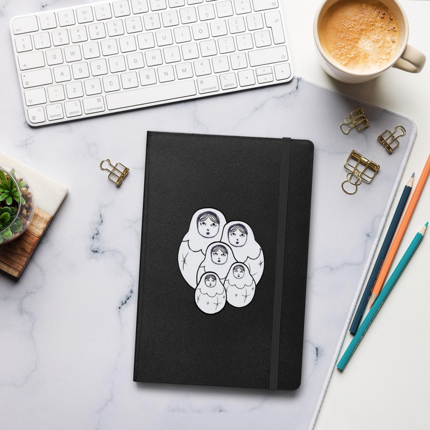 Matryoshka Nesting Dolls Hardcover Notebook – Whimsical Folk Art Journal