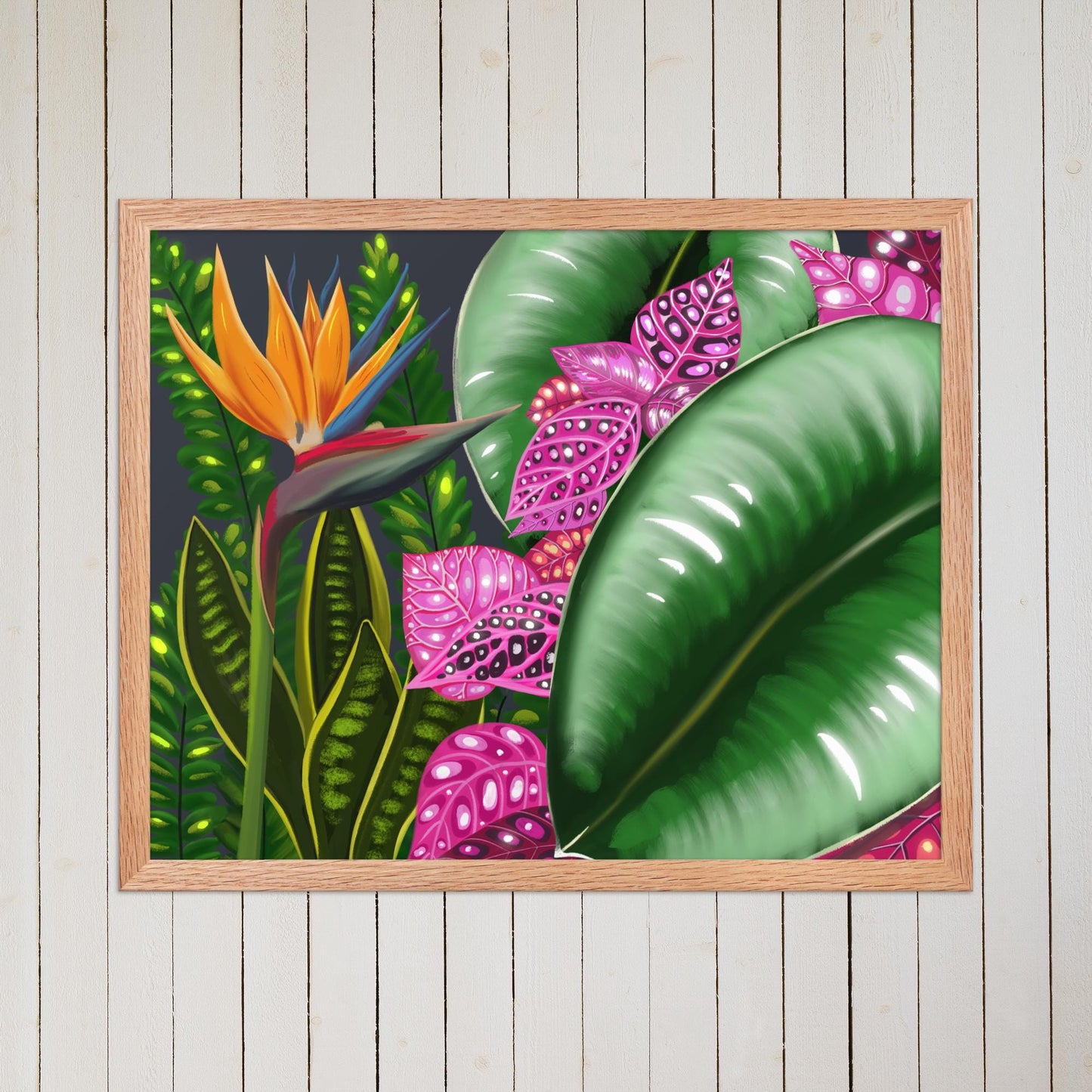 Tropical Garden Wall Art | Hand-Painted Botanical Print