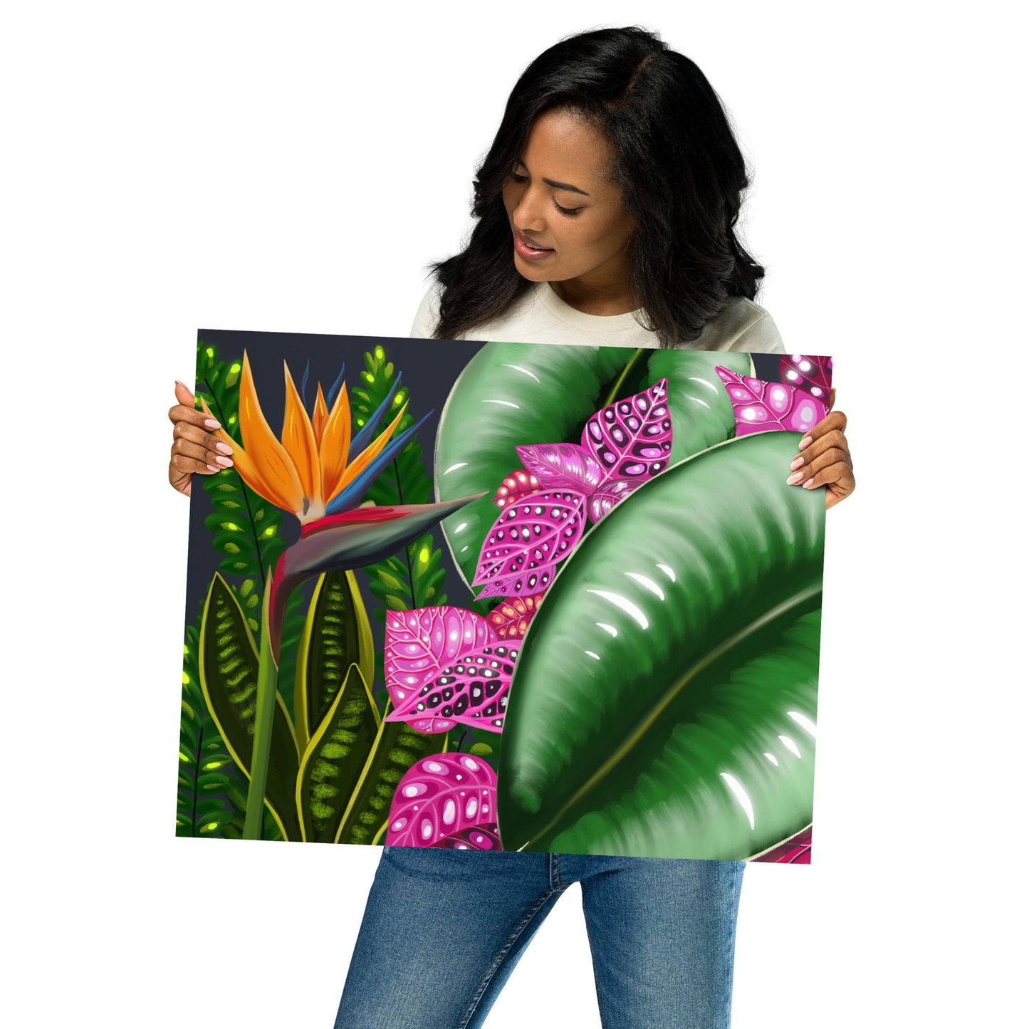 Tropical Garden Wall Art | Hand-Painted Botanical Print