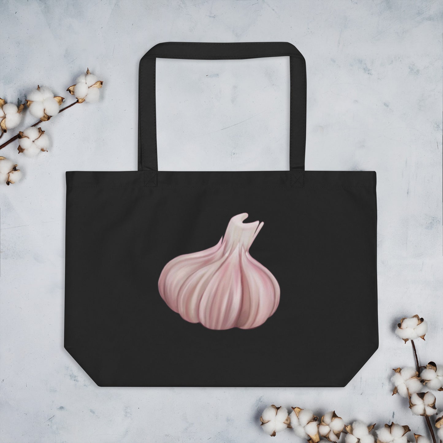 Garlic Bulb Large Organic Cotton Tote Bag | Eco-Friendly & Reusable