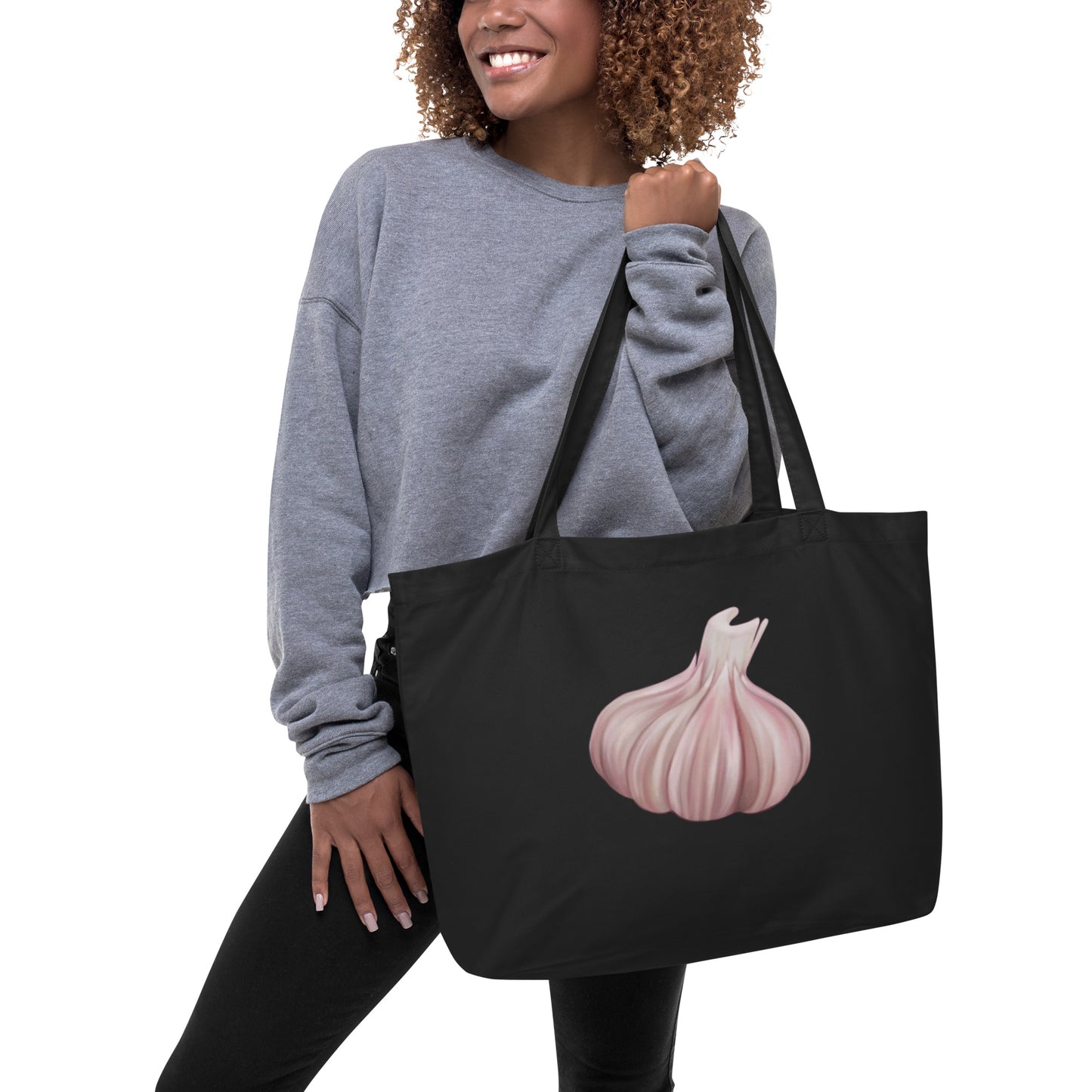 Garlic Bulb Large Organic Cotton Tote Bag | Eco-Friendly & Reusable